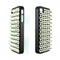iPhone 4 4S 3D Spike Punk Studs Case (Silver)